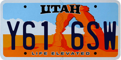 UT license plate Y616SW