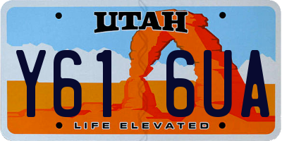 UT license plate Y616UA