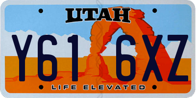 UT license plate Y616XZ