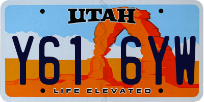 UT license plate Y616YW