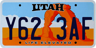 UT license plate Y623AF