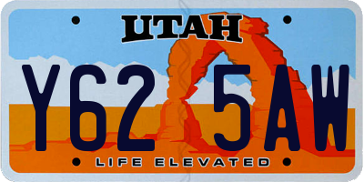 UT license plate Y625AW