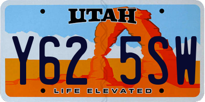UT license plate Y625SW