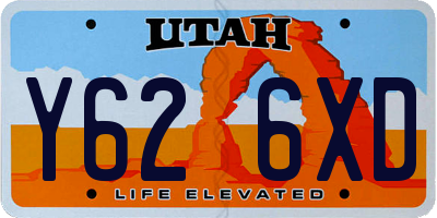 UT license plate Y626XD