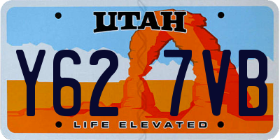 UT license plate Y627VB