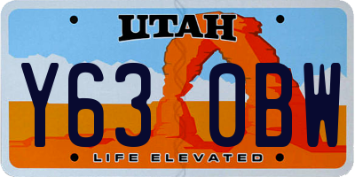 UT license plate Y630BW