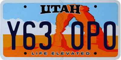 UT license plate Y630PO
