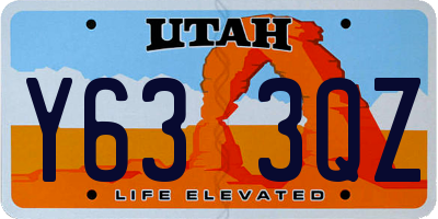 UT license plate Y633QZ