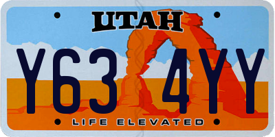 UT license plate Y634YY