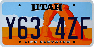 UT license plate Y634ZF