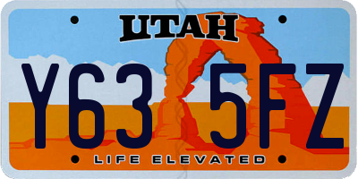 UT license plate Y635FZ