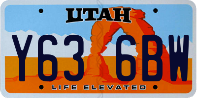UT license plate Y636BW