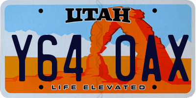 UT license plate Y640AX