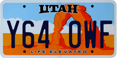 UT license plate Y640WF