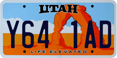UT license plate Y641AD