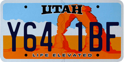 UT license plate Y641BF