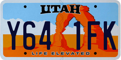 UT license plate Y641FK