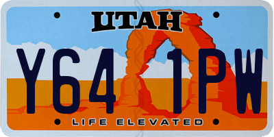 UT license plate Y641PW