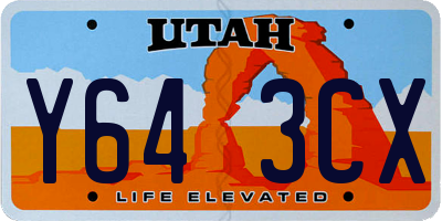 UT license plate Y643CX