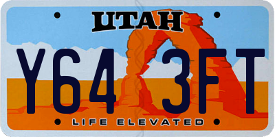 UT license plate Y643FT