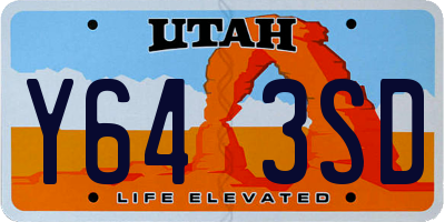 UT license plate Y643SD