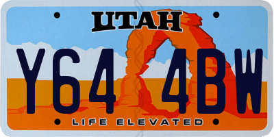 UT license plate Y644BW