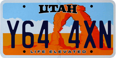 UT license plate Y644XN