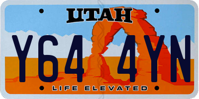 UT license plate Y644YN
