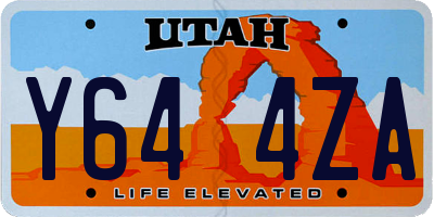 UT license plate Y644ZA