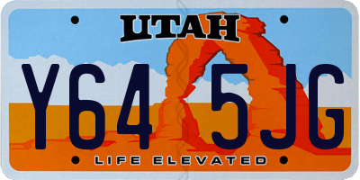 UT license plate Y645JG