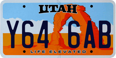 UT license plate Y646AB