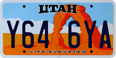 UT license plate Y646YA
