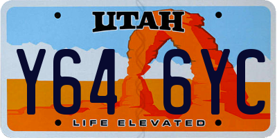 UT license plate Y646YC