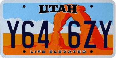 UT license plate Y646ZY