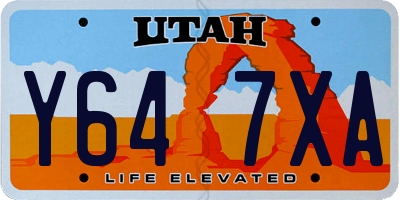 UT license plate Y647XA
