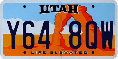 UT license plate Y648QW