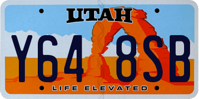 UT license plate Y648SB