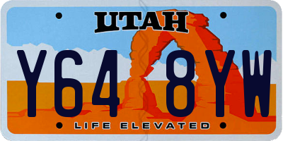UT license plate Y648YW