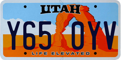 UT license plate Y650YV