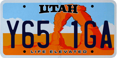 UT license plate Y651GA