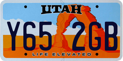 UT license plate Y652GB