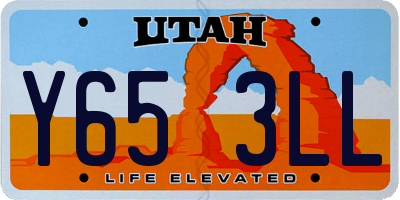 UT license plate Y653LL