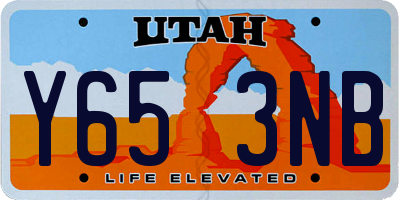 UT license plate Y653NB