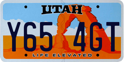UT license plate Y654GT