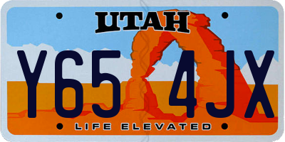 UT license plate Y654JX