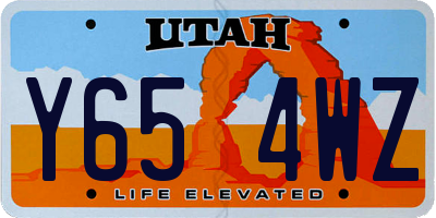 UT license plate Y654WZ
