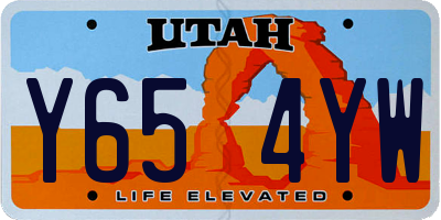 UT license plate Y654YW
