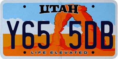 UT license plate Y655DB
