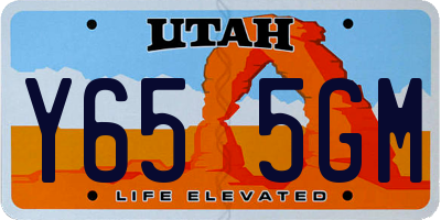 UT license plate Y655GM