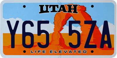 UT license plate Y655ZA